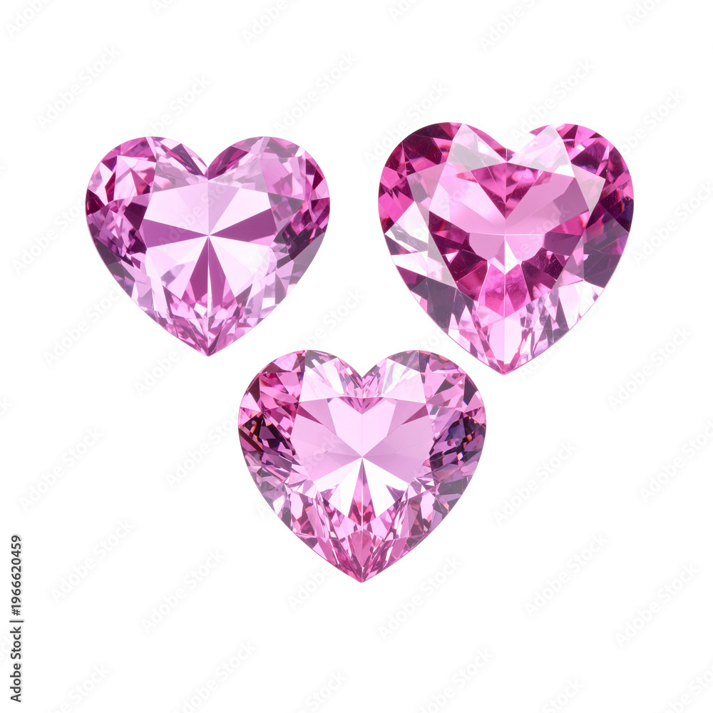 Fototapeta premium Illustration of a heart-shaped diamond on a white background.