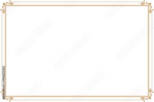 Elements of vintage frames. Gold on white rectangle lines border classic style. Design print for greeting cards, wedding invitations, restaurant menu, royal certificates. Set 1653
