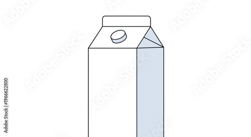 Detailed illustration of the top section of a white milk or juice carton featuring a screw cap and slanted opening.