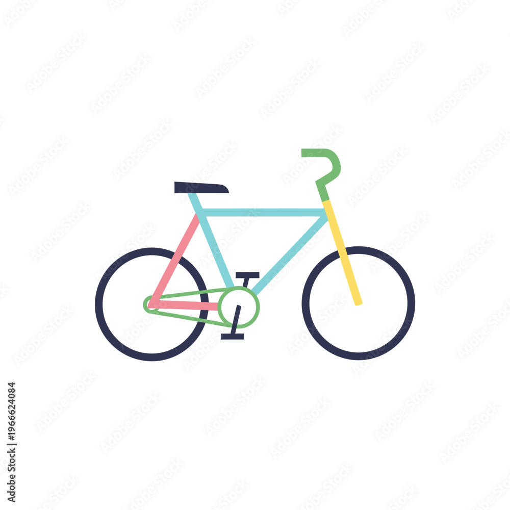 Obraz premium Minimalist Bicycle Illustration with Pastel Colors