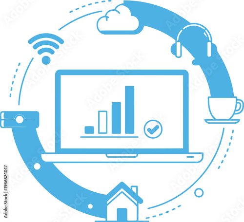 Remote work and smart home connectivity with data analytics