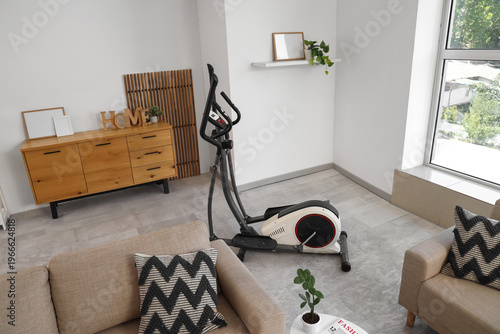 Elliptical machine in livin...