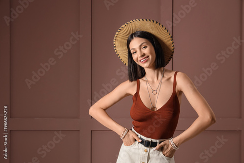 Happy fashionable young wom...
