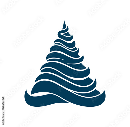 Wavy abstract mountain or hill with smooth curves and lines  stylized landscape element