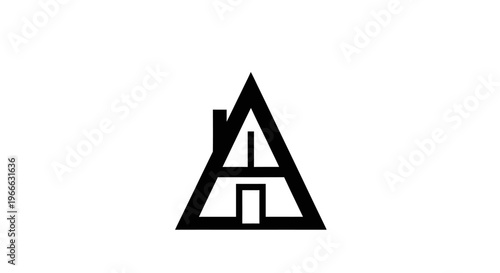 Minimalist black a frame house design simple geometric shape silhouette