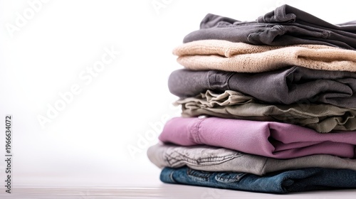 Organized stacked clothes