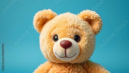 teddy bear on blue background , bear doll
