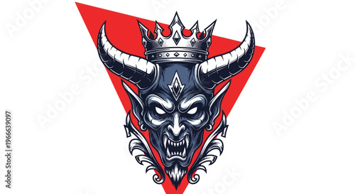 Demonic figure with crown vector illustration for design and print
