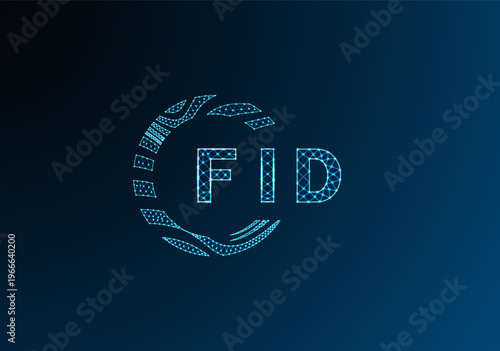 FID low poly letter logo vector design. FID lower poly logo design. FID unique low poly logo design.