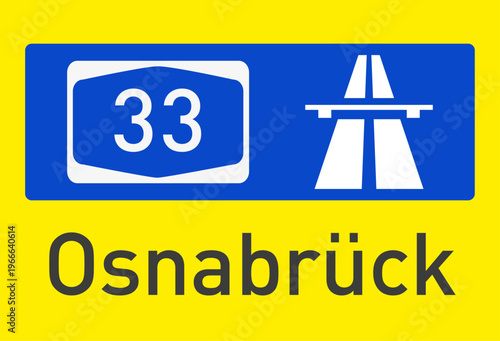 Verkehrszeichen, Autobahn A 33, Osnabrück