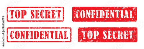 top secret and confidential stamps vector.