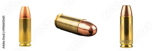 our set of 9 mm bullets on white background high quality file for stock image PNG.;,
