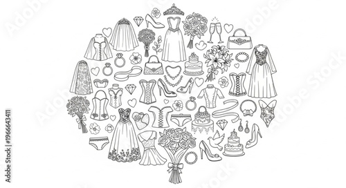 Collage of Icons Representing Human Brain Functions and Concepts.