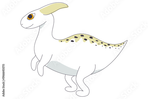 a dinosaur in a simplified, cartoonish style 