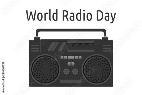 illustration of a radio, Radio Day  