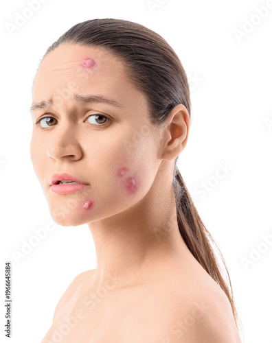 Stressed young woman with a...