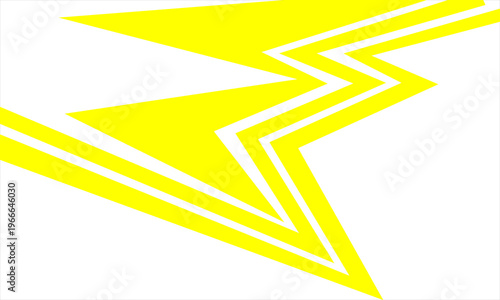 yellow on white abstract perspective line stripes with 3d dimensional effect isolated on white.