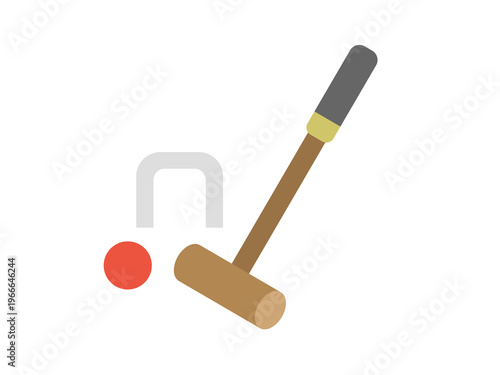 ゲートボールのアイコンのイラスト