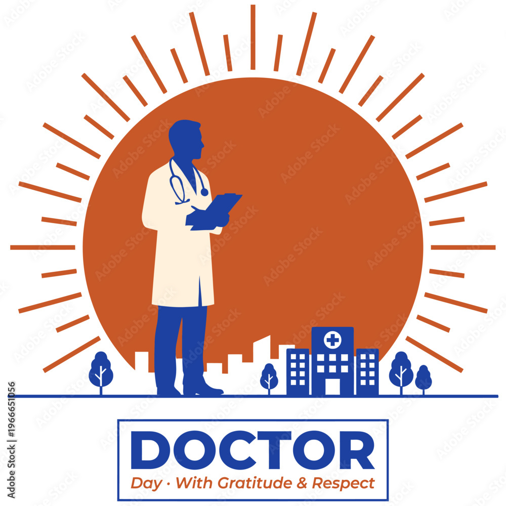 Naklejka premium Celebrating Doctors: Gratitude & Respect Vector Illustration