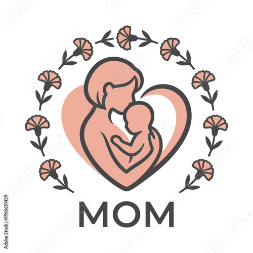 Mother Holding Baby in Heart Shape 1.