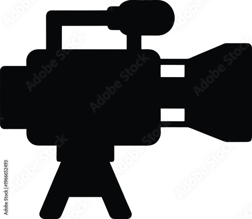 Video camera silhouette vector art illustration