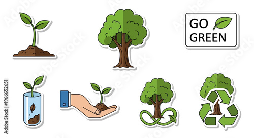 Eco Friendly Tree Icons.
