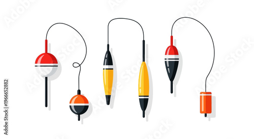 Fishing Floats on White.