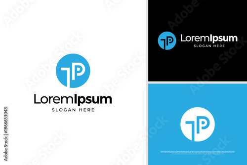 Monogram letter T P business logo design template