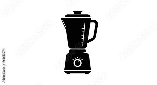 Black kitchen blender appliance shown in a striking silhouette