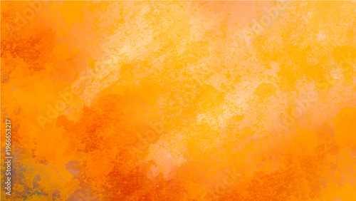Abstract orange artwork vivid watercolor paint background and artistic vibrant texture and creative design pattern and warm color palette and bright paint effect.