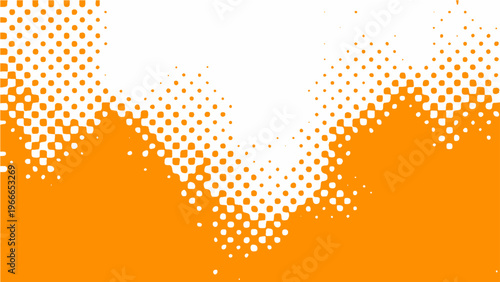Abstract geometric design with orange and white pattern and textured dots and dynamic shapes and vibrant background and modern artistic expression.