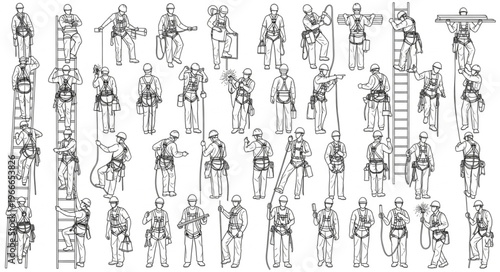 Collection of Ancient Chinese Warriors and Soldiers in Battle Poses.