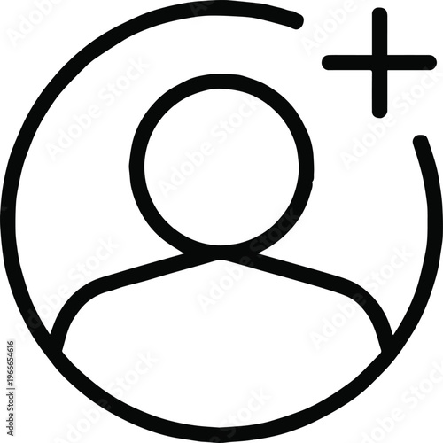 user add icon person in circle with plus sign account symbol