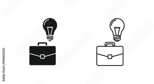 briefcase with lightbulb on top for business ideas Vector