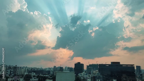 Rainy Day Timelapse in Tech City – Urban Traffic and Clouds