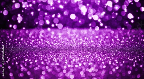 Sparkling purple glitter backdrop, bokeh effect, and scattered shimmer