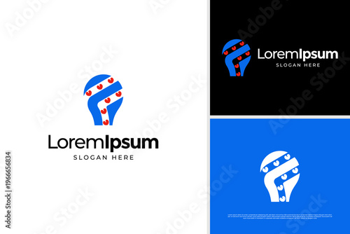Smart bulb with frisian flag icon design creative concept logo template