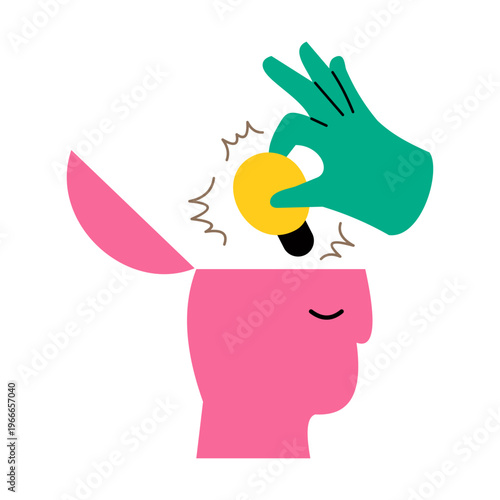 Sharing ideas and experiences, brainstorming, creative team. Colorful illustration