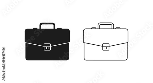 briefcases with handles and buckles Vector