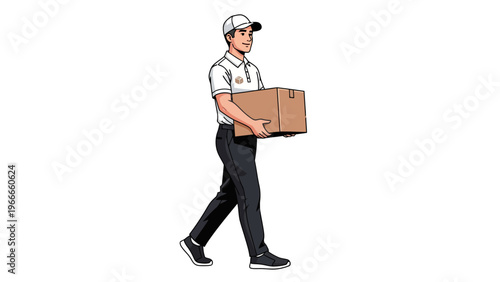 Man carrying a box.
