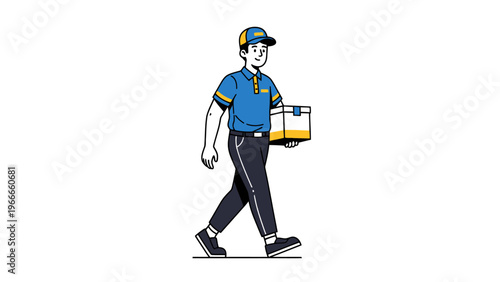Man Carrying Yellow Bag.