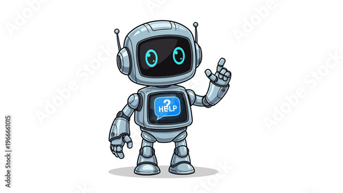 Robot Character Design Illustration.