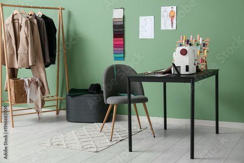 Interior of atelier with ta...