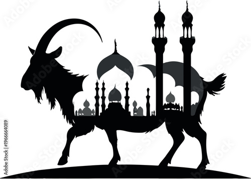 Minimal Eid alAdha Islamic phoenix silhouette vector on transparent background for celebrations