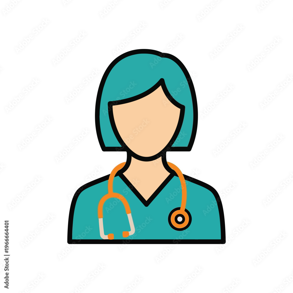 Fototapeta premium Nurse celebrates International Nurses Day with stethoscope on hospital uniform