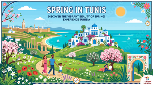 Springtime Scenic View of Tunis Tourist Destination