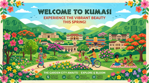 Welcome to Kumasi Vibrant Springtime Scene