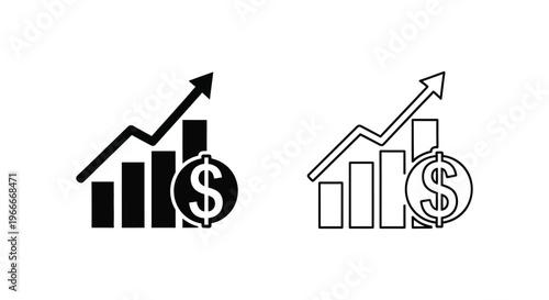 financial growth icons with dollar symbol Vector
