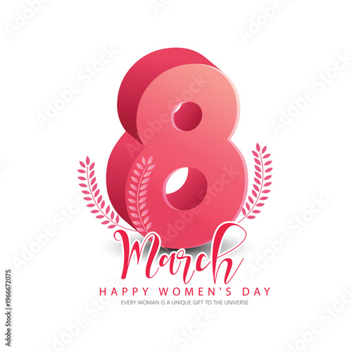 International Women's Day 8 March Poster With Empowered Woman Raising Fist 