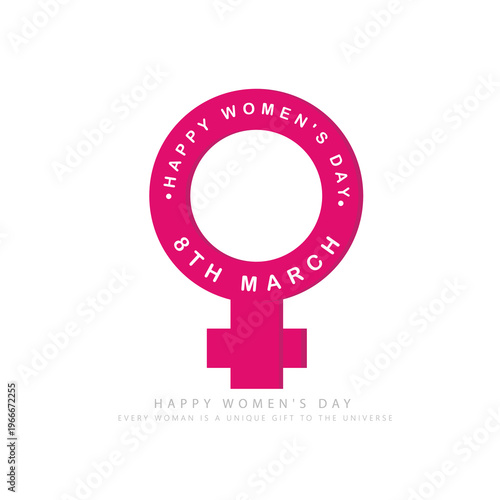 International Women's Day 8 March Poster With Empowered Woman Raising Fist 